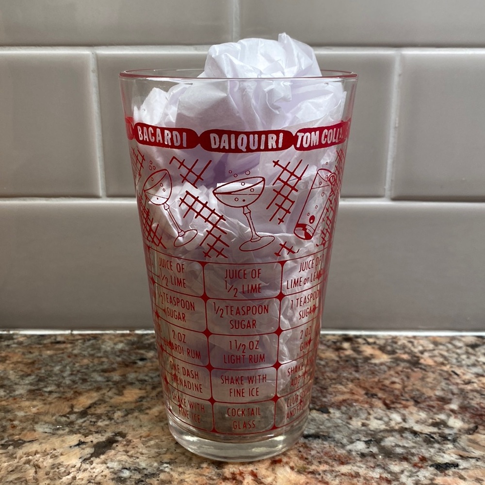 Mid Century Barware Shaker Glass 12 oz.